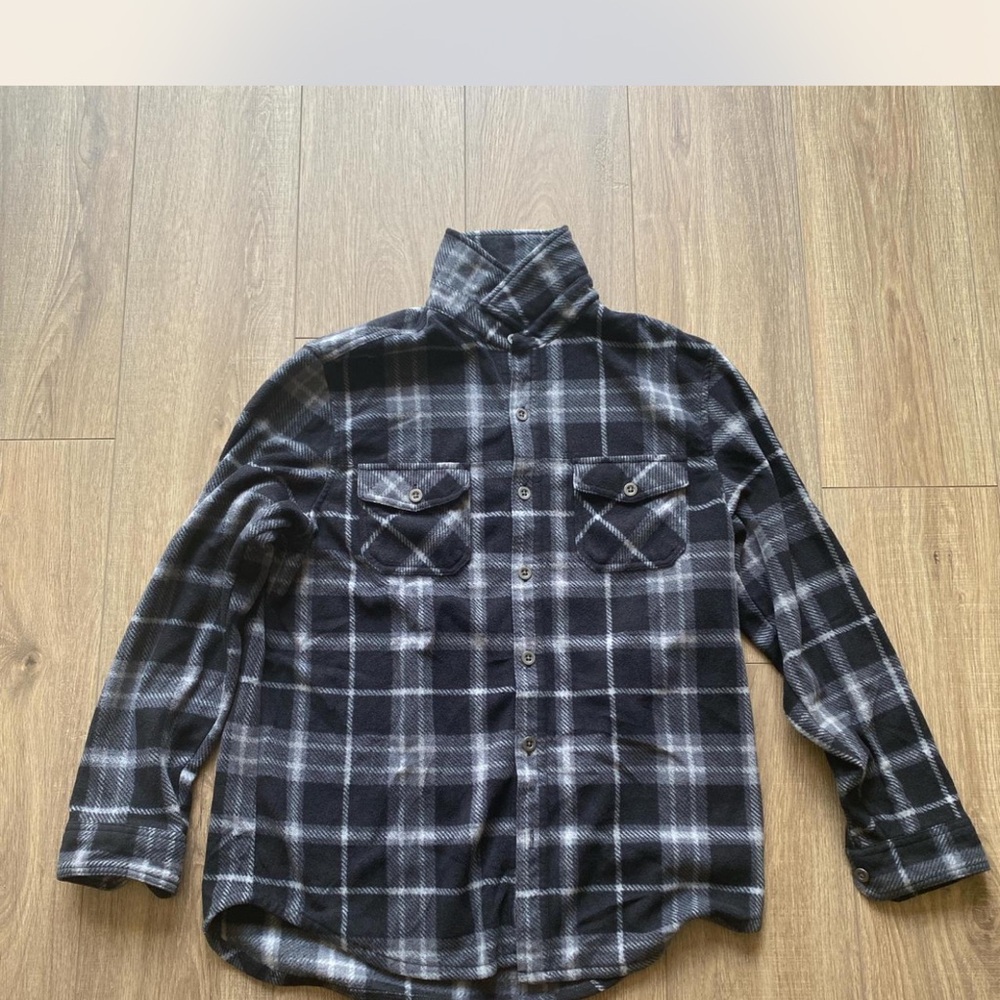 Classic Black and Gray Plaid Men's Button-Down Shirt